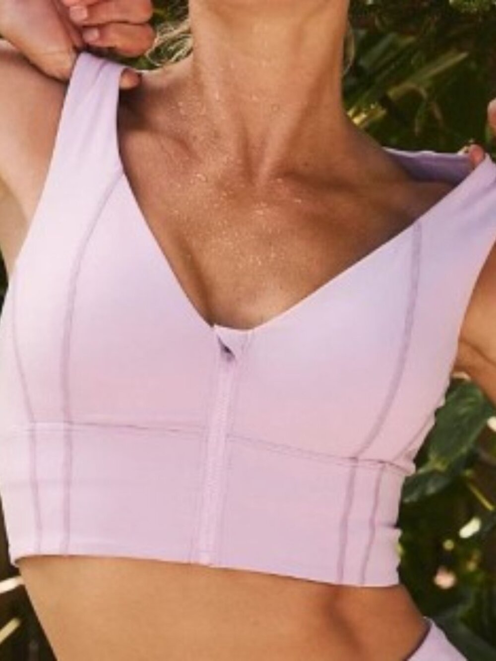 FP Movement Free People It’s An Illusion Zip Sports Bra Pink High Impact